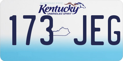 KY license plate 173JEG