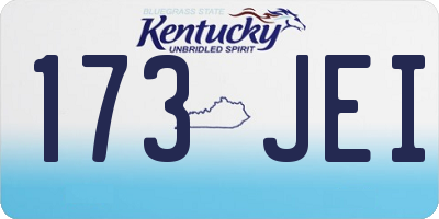 KY license plate 173JEI