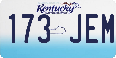 KY license plate 173JEM