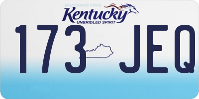 KY license plate 173JEQ