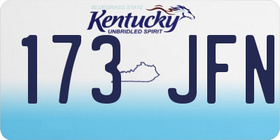 KY license plate 173JFN