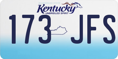 KY license plate 173JFS