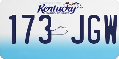 KY license plate 173JGW