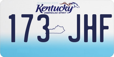KY license plate 173JHF