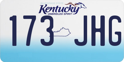 KY license plate 173JHG
