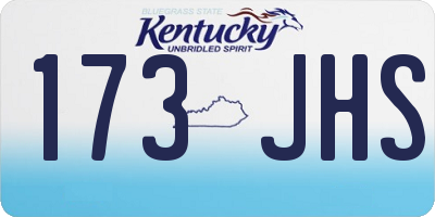 KY license plate 173JHS