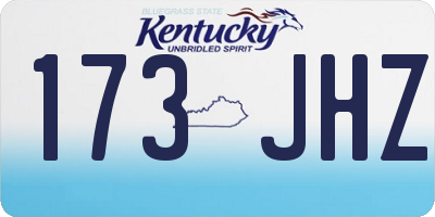 KY license plate 173JHZ