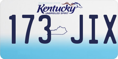 KY license plate 173JIX