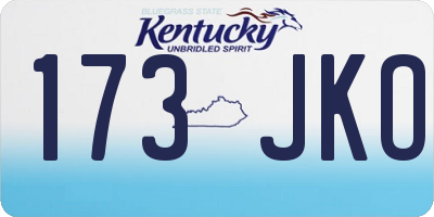 KY license plate 173JKO