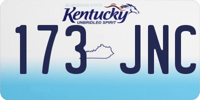KY license plate 173JNC