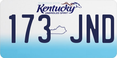 KY license plate 173JND