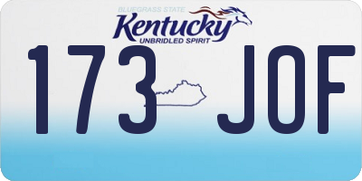 KY license plate 173JOF