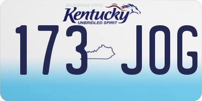 KY license plate 173JOG