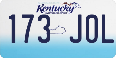 KY license plate 173JOL