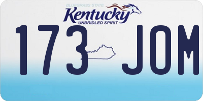 KY license plate 173JOM