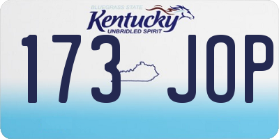 KY license plate 173JOP
