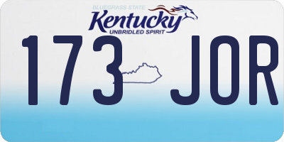 KY license plate 173JOR