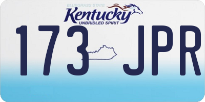 KY license plate 173JPR