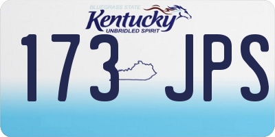 KY license plate 173JPS