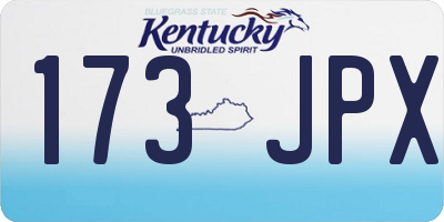 KY license plate 173JPX