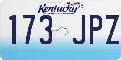 KY license plate 173JPZ