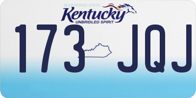 KY license plate 173JQJ