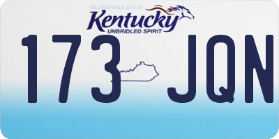 KY license plate 173JQN