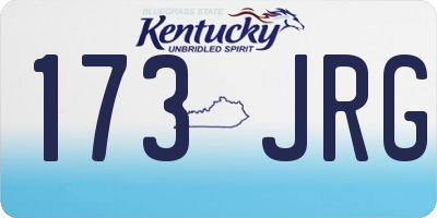 KY license plate 173JRG