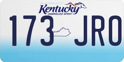 KY license plate 173JRO