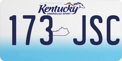 KY license plate 173JSC