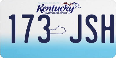 KY license plate 173JSH