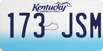 KY license plate 173JSM