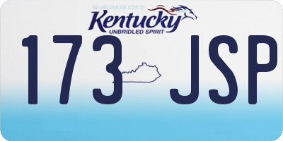 KY license plate 173JSP