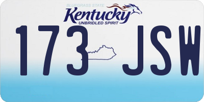 KY license plate 173JSW