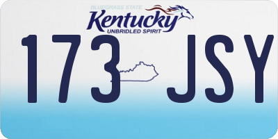 KY license plate 173JSY