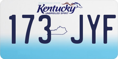 KY license plate 173JYF