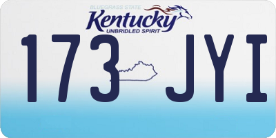KY license plate 173JYI