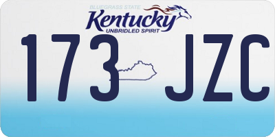 KY license plate 173JZC