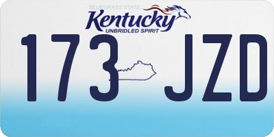 KY license plate 173JZD