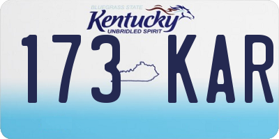KY license plate 173KAR