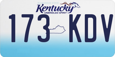KY license plate 173KDV