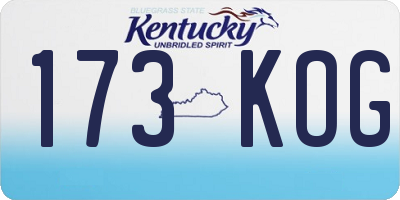 KY license plate 173KOG
