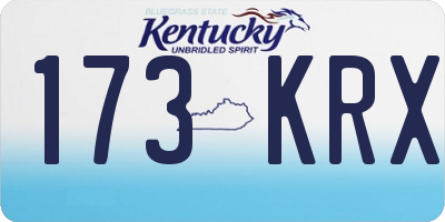 KY license plate 173KRX