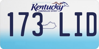 KY license plate 173LID