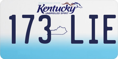 KY license plate 173LIE