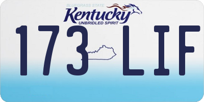 KY license plate 173LIF
