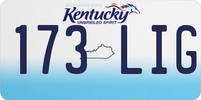 KY license plate 173LIG