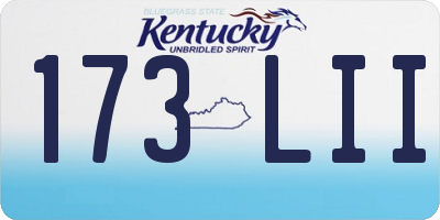 KY license plate 173LII