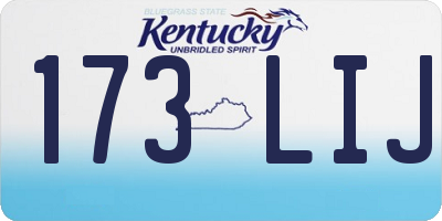 KY license plate 173LIJ