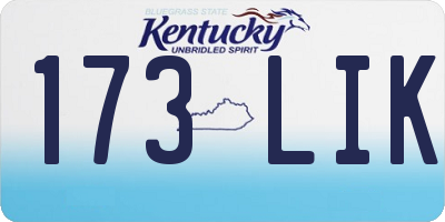 KY license plate 173LIK